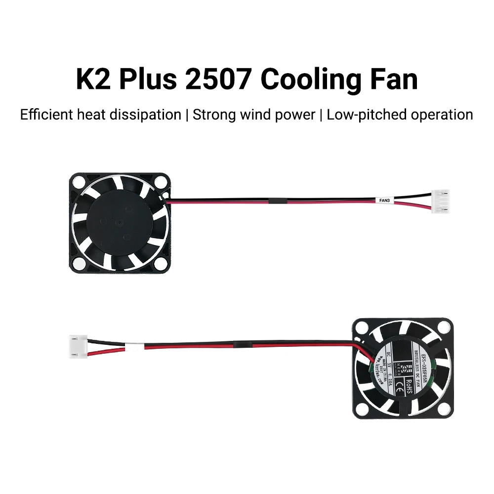 Wentylator K2 Plus 24V 3010, wentylator do heatbreaku K2 Plus 2507 Axial-tech, wentylator silnika ekstruderu do drukarki 3D K2 Plus — zdjęcie produktu 5