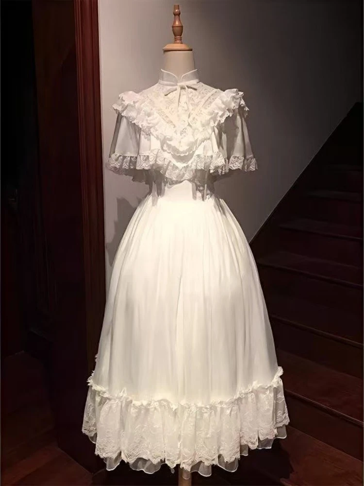 Vintage elegante Franse bloemen strapless vrouwen prinses lolita midi-jurk avondfeest mode eendelige jurken 2025, zomer