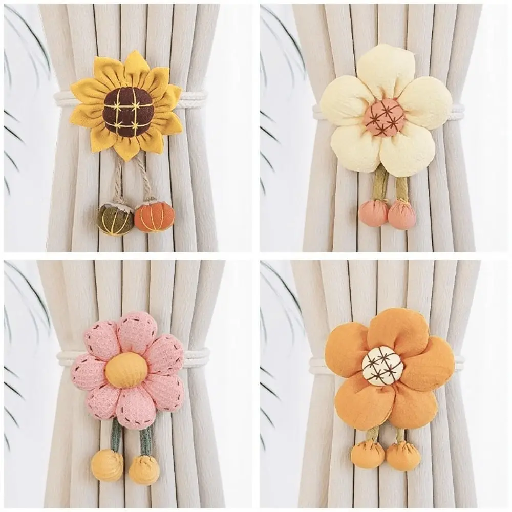Flower Shape Curtain Tieback Adjustable Curtain Buckle Curtain Rope Holders Kids Room Home Decor - view 3