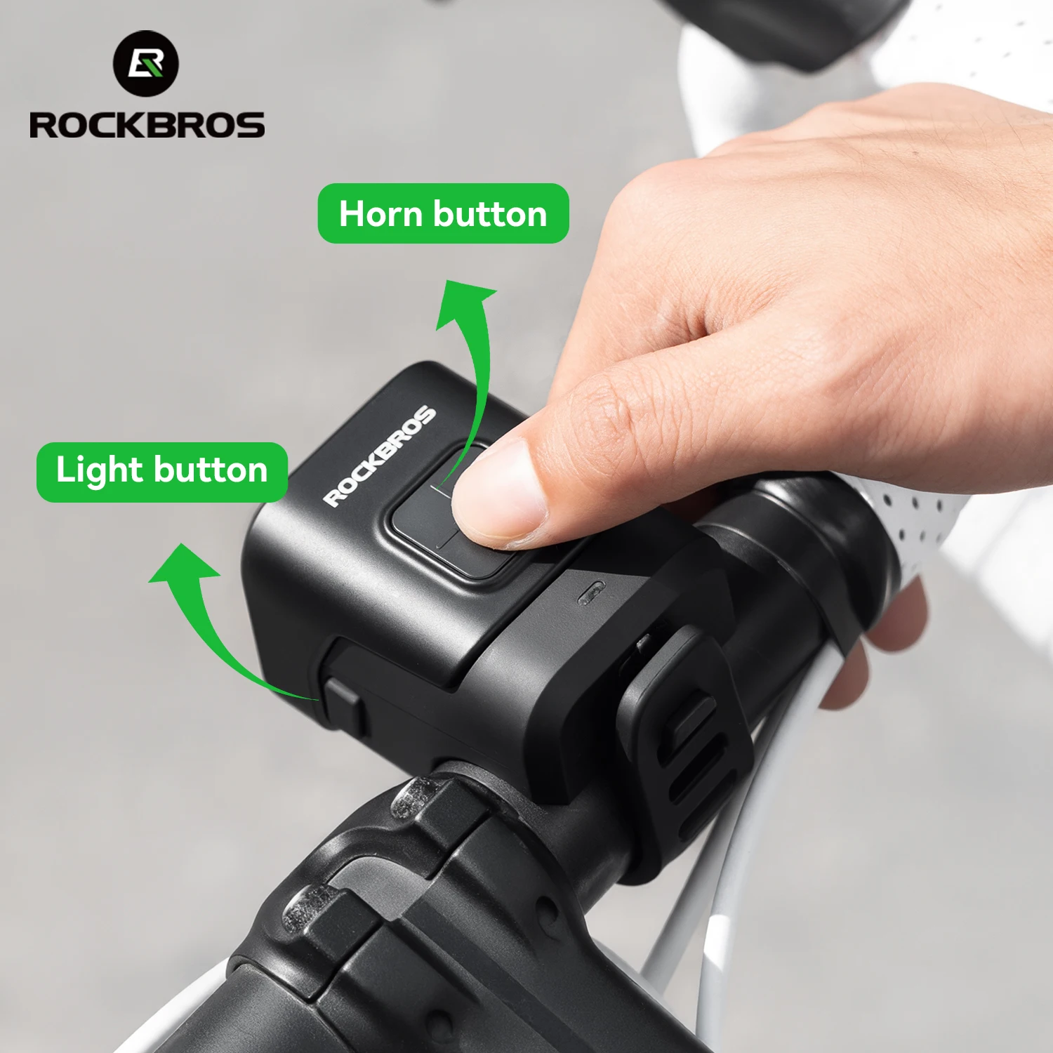 

ROCKBROS велосипедная фара, звуковой сигнал, IPX6, непромокаемая, Type-C, зарядка, 2300 мАч, освещение, предупреждение, электронный звуковой сигнал, передний фонарь «два в одном»