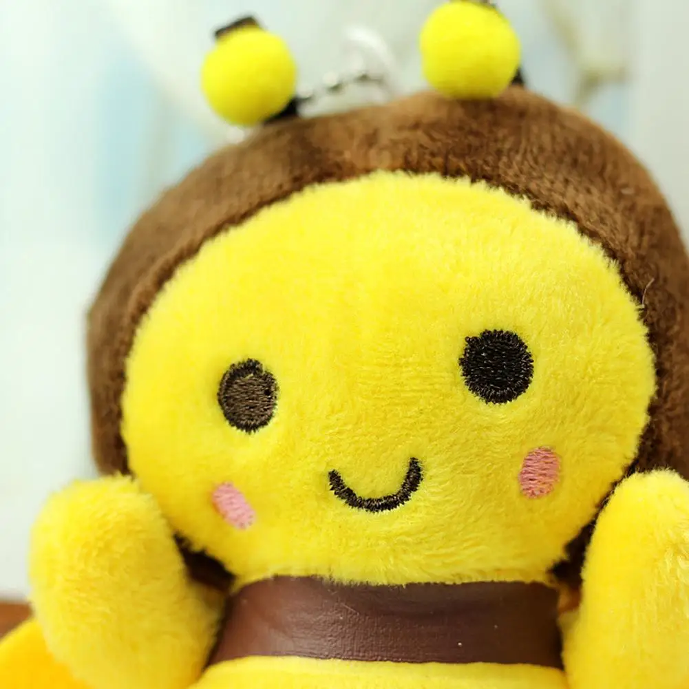 Little Bee Doll Pendant Keychain Gevulde Katoenen Bijen Pluche Sleutelhanger Cartoon Hanger Schattige Creatieve Pluche Dier Toy