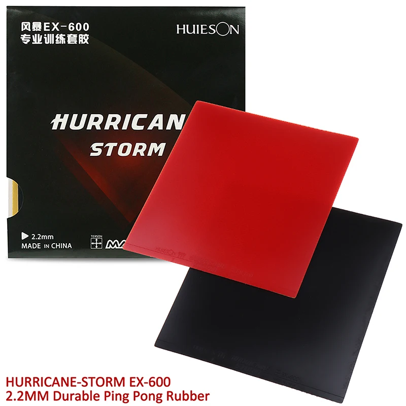 Borracha durável do tênis de mesa, borracha do pingue-pongue, laço e controle para 40 + 40 +, HURRICANE-STORM EX-600, 2.2mm, 1Pc