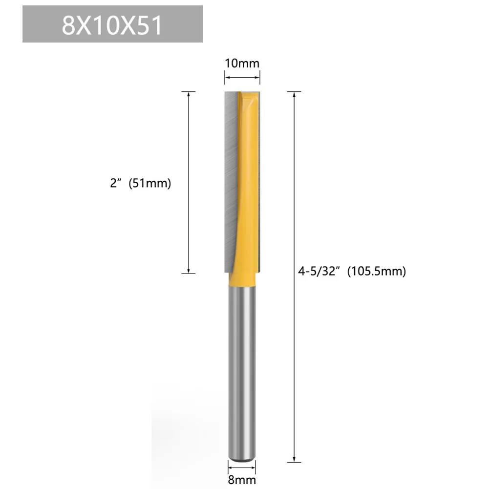 Broca enrutadora de vástago de 8mm YG6X, punta de carburo, broca de limpieza de madera inferior, brocas enrutadora rectas, fresa para carpintería, piezas de herramientas eléctricas