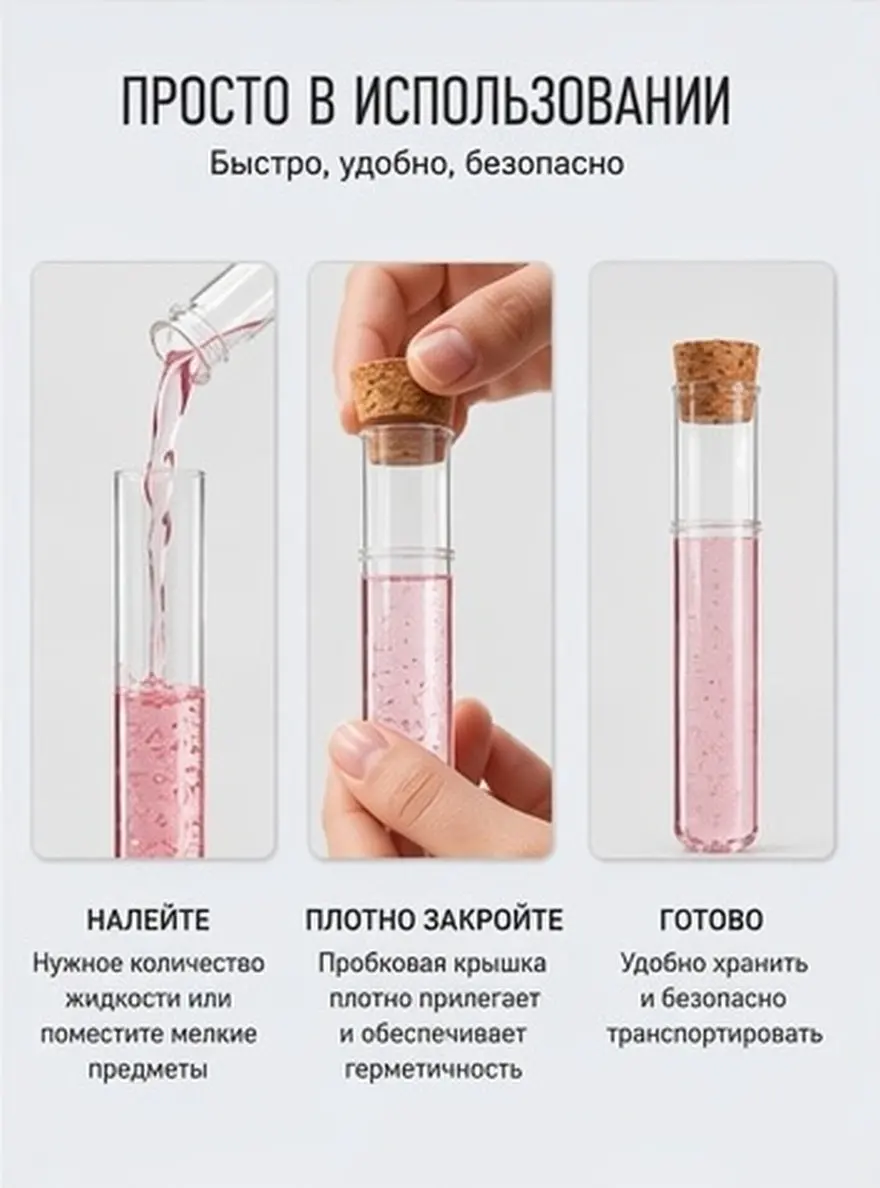 30 Pack Clear Plastic Test Tubes with Cork Stoppers Leakproof Sample Containers for Home Lab Experiments