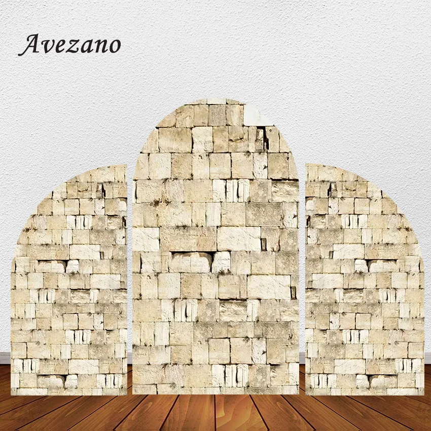 

Avezano Arch Backdrop Cover Stone Wall Marble Brick Rock Texture Baby Shower Party Decor Portrait Photography Background Props