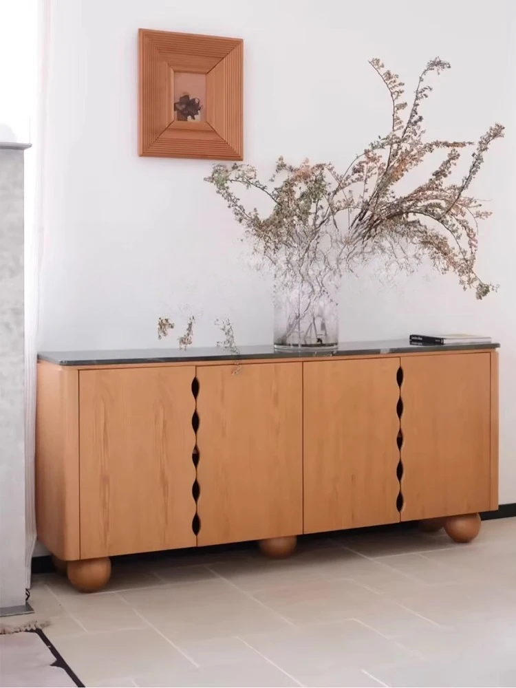 

Средневековый мраморный обеденный боковой шкаф из цельного дерева, креативный художественный дверной шкаф для гостиной, прихожей, шкафчик, настенный боковой шкаф