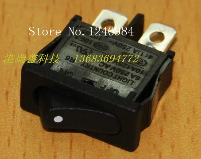 [SA]Power Trigger Taiwan bright group of small flat rocker switch rocker switch R6 single reset switch 2P 2 gear--50pcs/lot