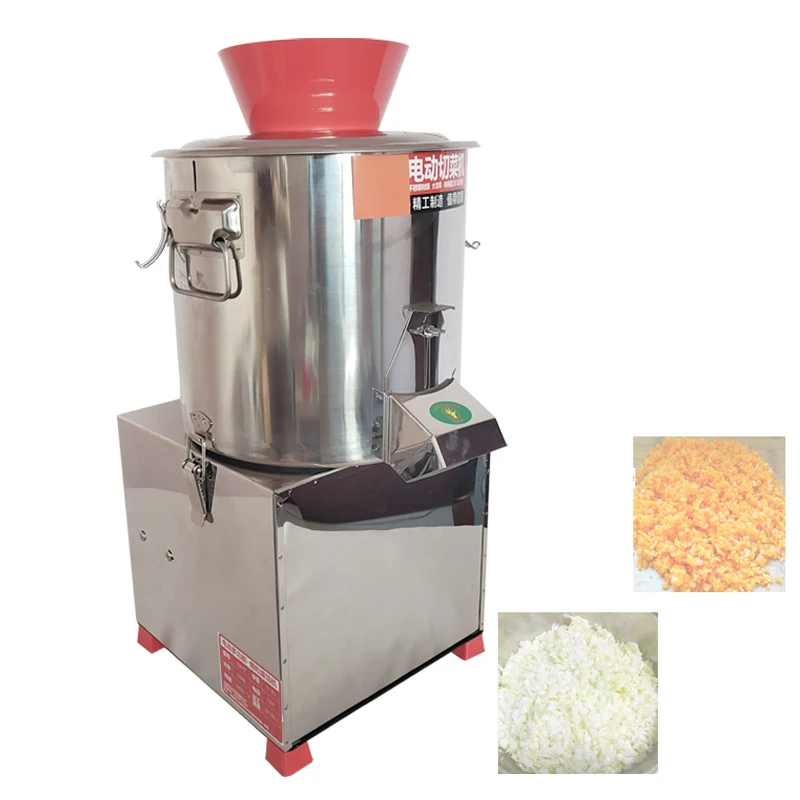 Coupe-légumes commercial électrique, hachoir à aliments, chili, oignon, vidéo, machine de découpe de granulés