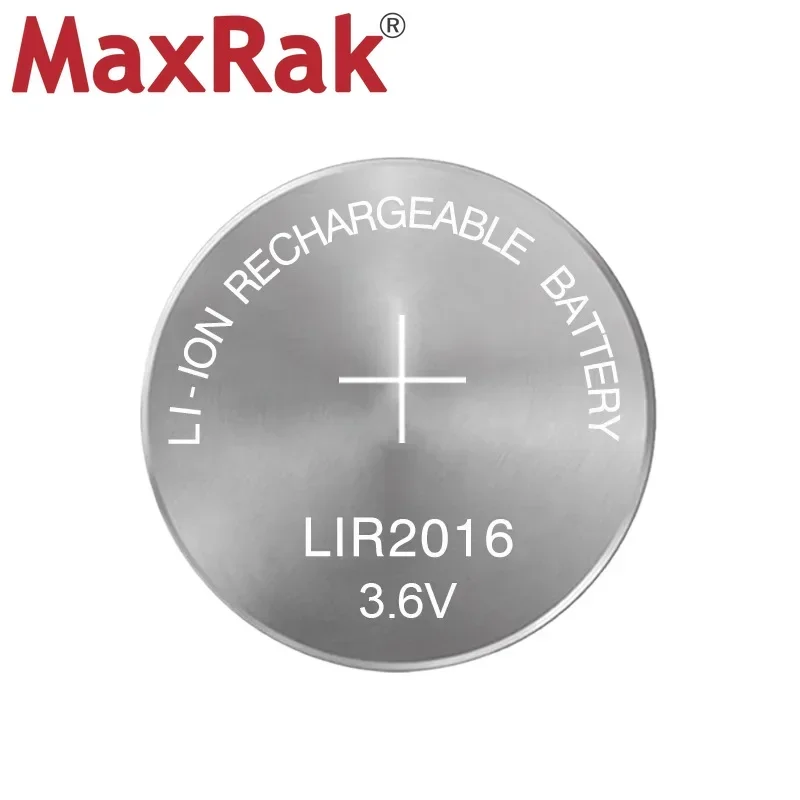 2PCS 3.6V LIR2016 Rechargeable Lithium Button Battery LIR 2016 Cells for Toy Car Key Scale Shaver Calculator Replaces CR2016