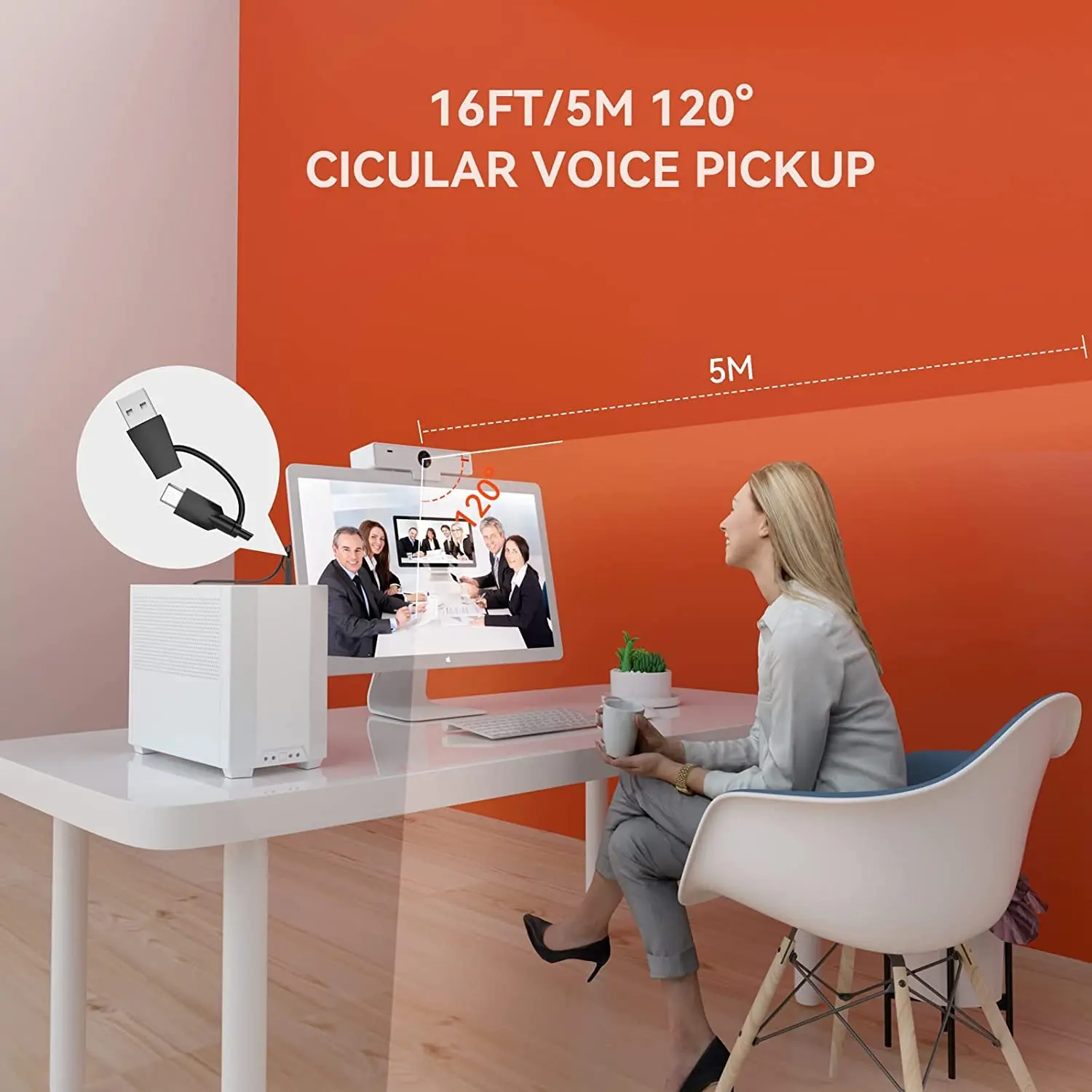 كاميرا ويب NUROUM V21-AF 2K مع 4 كاميرات ميكروفونات لإلغاء الضوضاء 1080P 60 إطارًا في الثانية توصيل وتشغيل لاجتماع البث المباشر على الكمبيوتر/Mac/الكمبيوتر المحمول #4