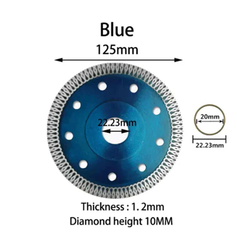 ใบมีดตัดเพชร 105 มม./115 มม./125 มม. สําหรับเครื่องบดมุม - เหมาะสําหรับกระเบื้องพอร์ซเลน, เซรามิค, หินแกรนิตและหินอ่อน
