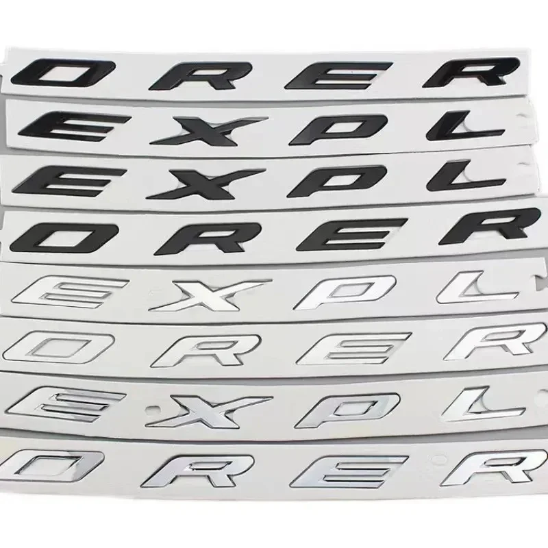 Chrome Silver ABS Letters Car Front Hood Emblem Badge EXPLORER Sport Nameplate Logo Decal Sticker Fit Ford Explorer 2011-2023