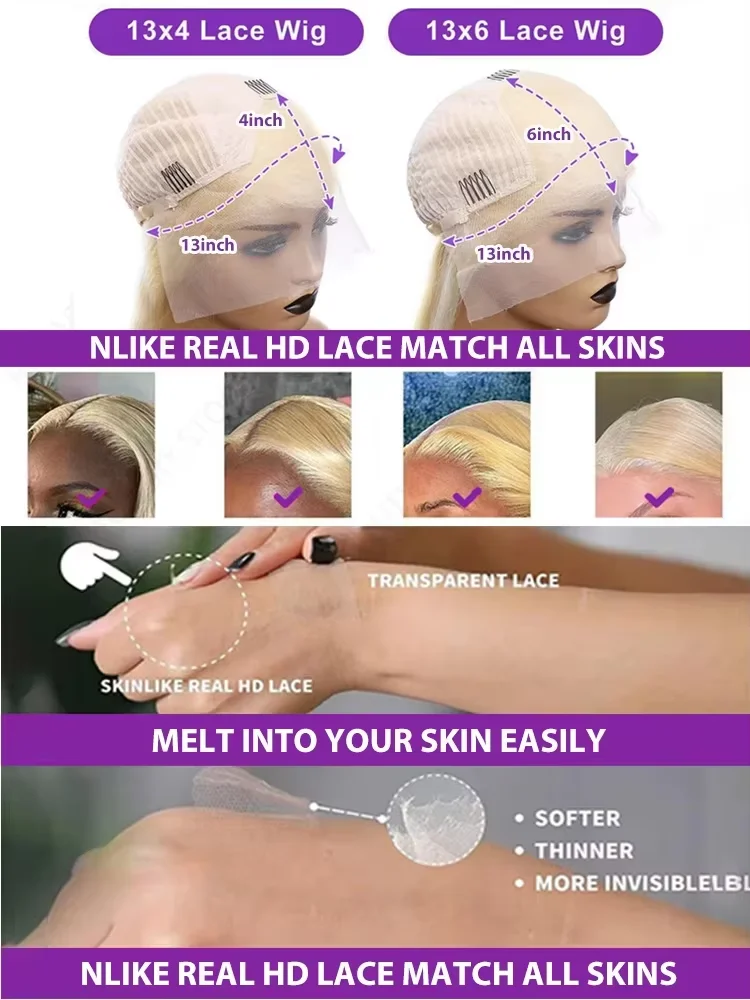 250%密度 30 40 42インチ 613 ハニーブロンド 13x6 HDレースフロント人毛ウィッグ ブラジル産ボディウェーブレースフロントウィッグ 女性用