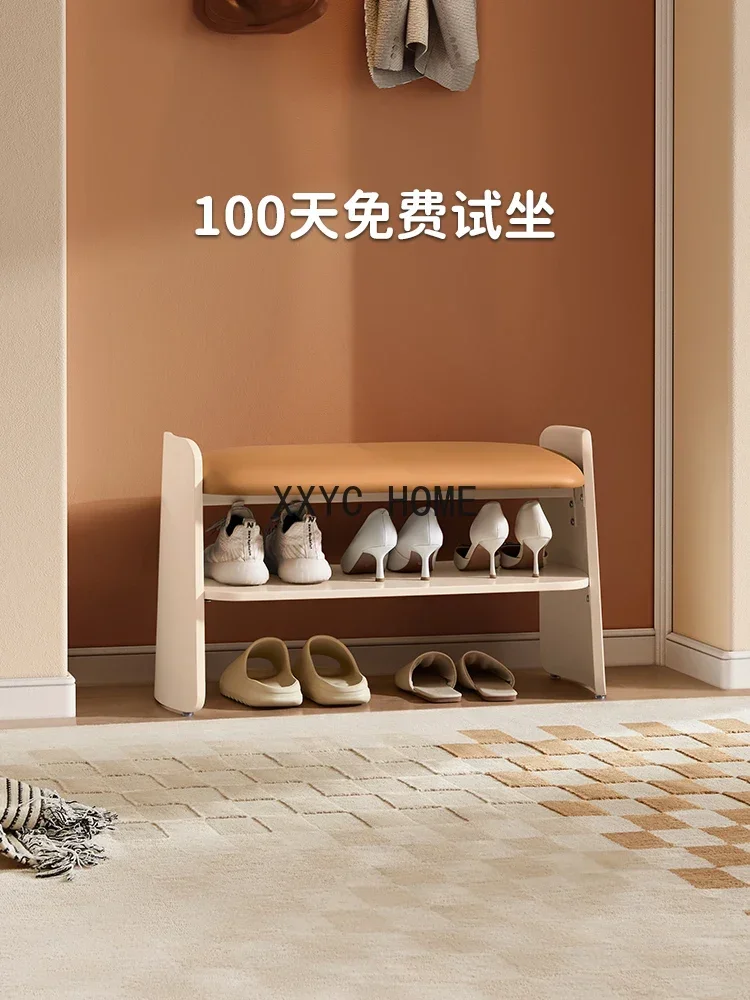 Shoe Changing Stool Home Doorway Shoe Cabinet Stool Integrated Soft Bag Long Stool Home Shoe Rack