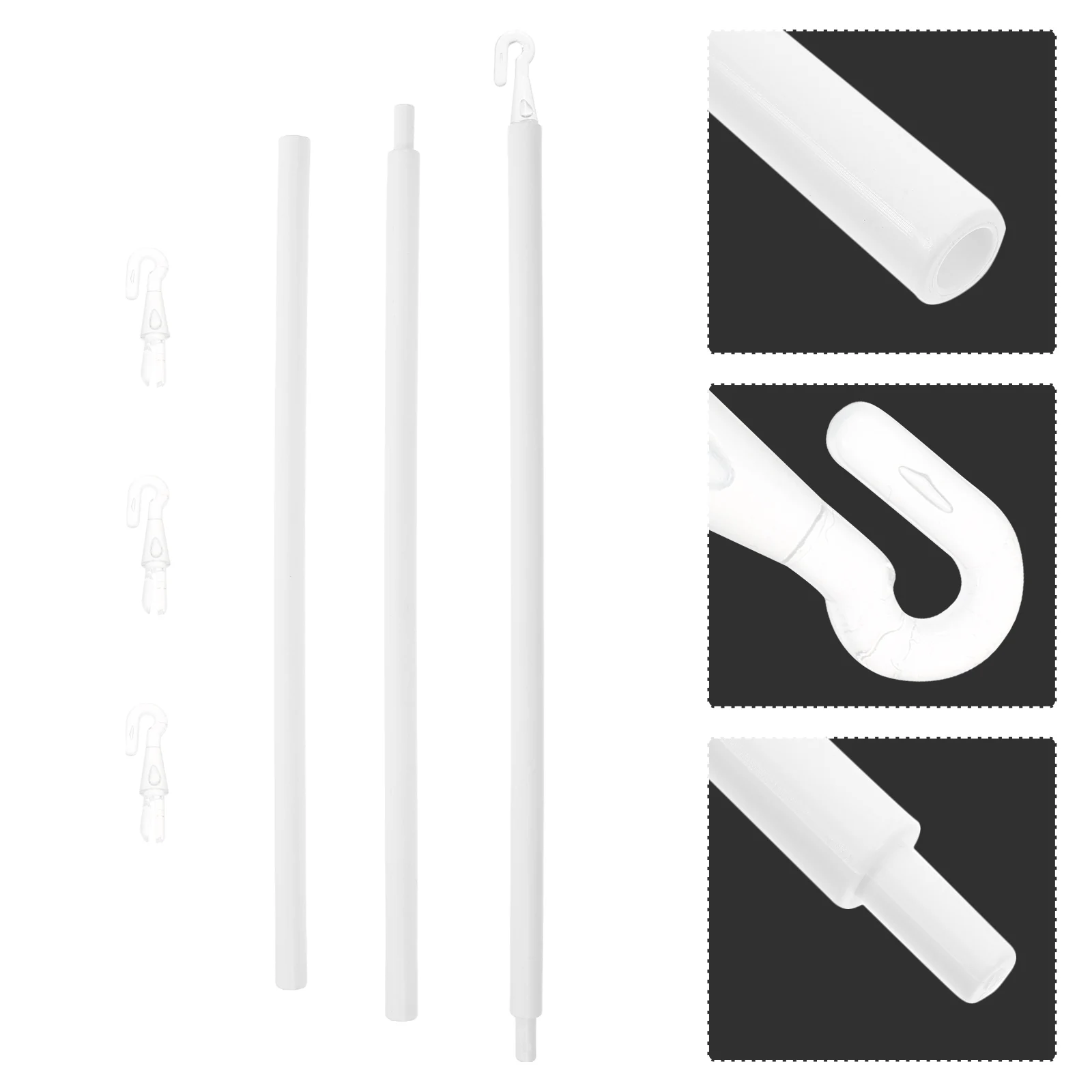 

1 set Universal White Curtain Accessories Blinds Rod Tilt Wand Replacement Hook Office Home Vertical Window Plastic Stick