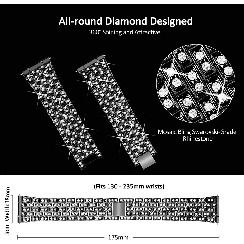 الماس سوار معدني لساعة هواوي GT 5 41 مللي متر حزام الساعات لهواوي ساعة GT5 برو 42 مللي متر معصمه هواوي ساعة gt 4 41 مللي متر حزام