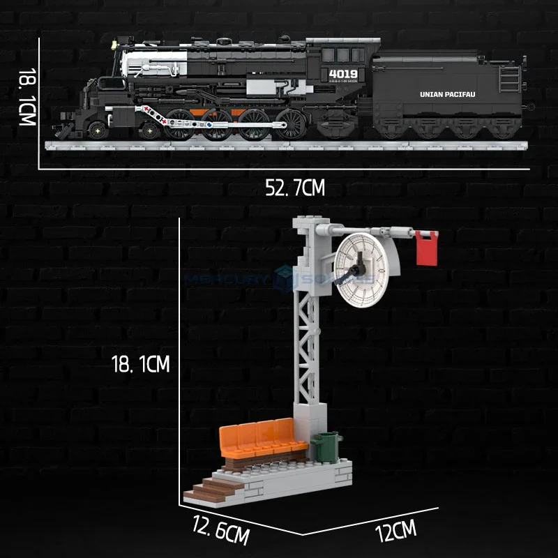 MOC-Juego de construcción de tren urbano, máquina de modelos, locomotora, función técnica de potencia, bloques de construcción, juguete DIY para niños, regalos