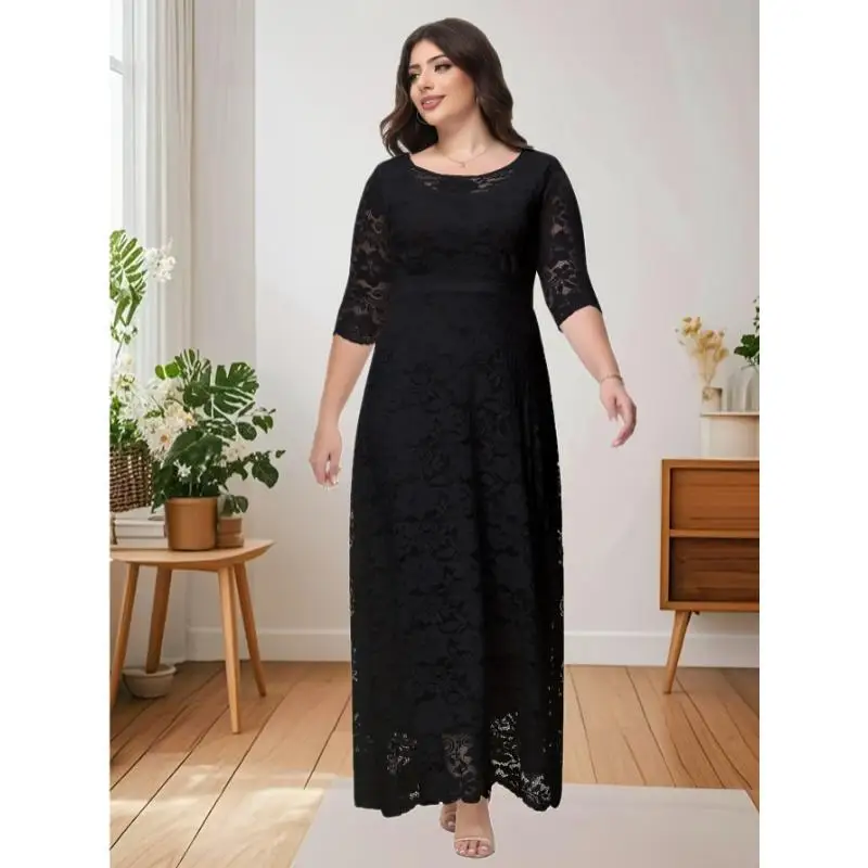 

Evening Dress with Lace Pocket N 17200 Straight Silhouette Citywalk Suitable Large Size Women's Dress Other Material 100%