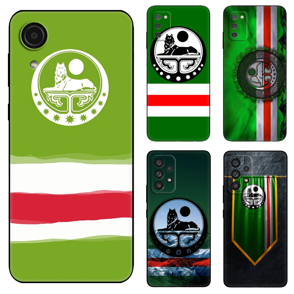 chechnya flag Black Tpu Case For Samsung Galaxy A03 SM-A035 A03 Core A03S A13 A23 LTE A33 A53 A73 4G 5G