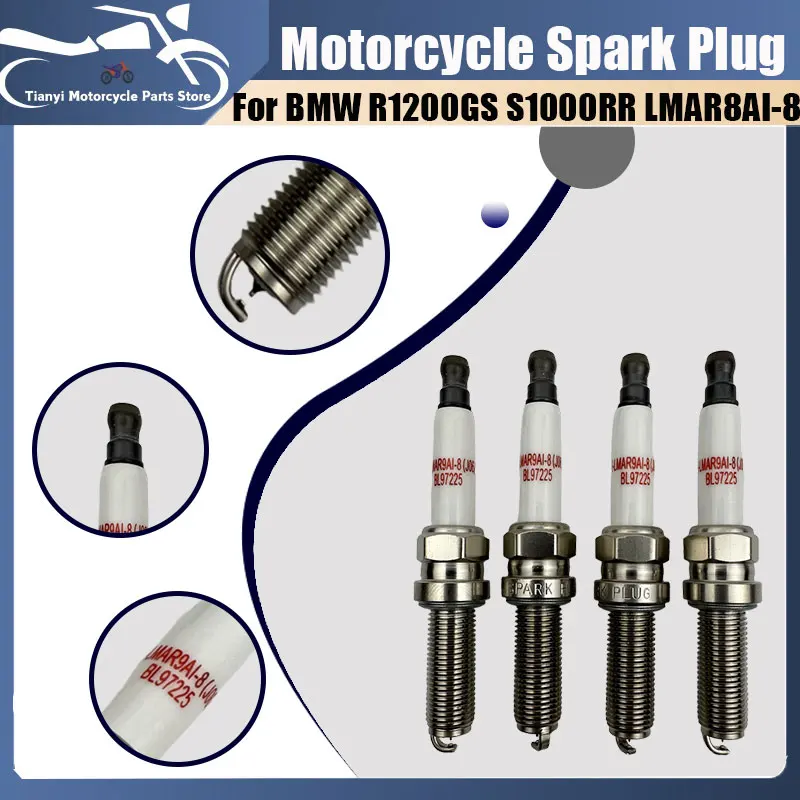 97225 мотоциклетная двойная иридиевая свеча зажигания для BMW R 1250 GS K1600GT R1200GS S1000RR YAMAHA MT09 MT09SP MTN890 XMX300/4 шт.