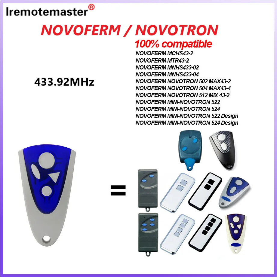 For NOVOFERM NOVOTRON Garage Door Remote Control 502 MAX43-2 504 MAX43-4 512 MIX 43-2 for MTR43-2 MCHS43-2 MNHS433-02 MNHS433-04