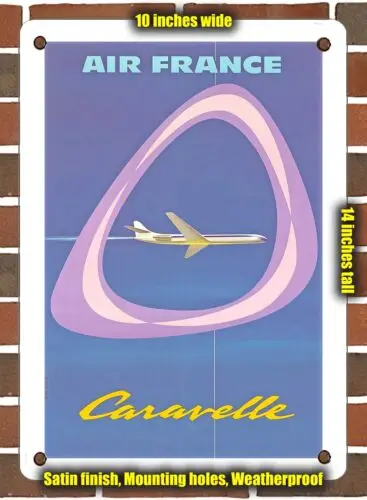 METAL SIGN - 1959 French Airline Caravelle - 10x14 Inches