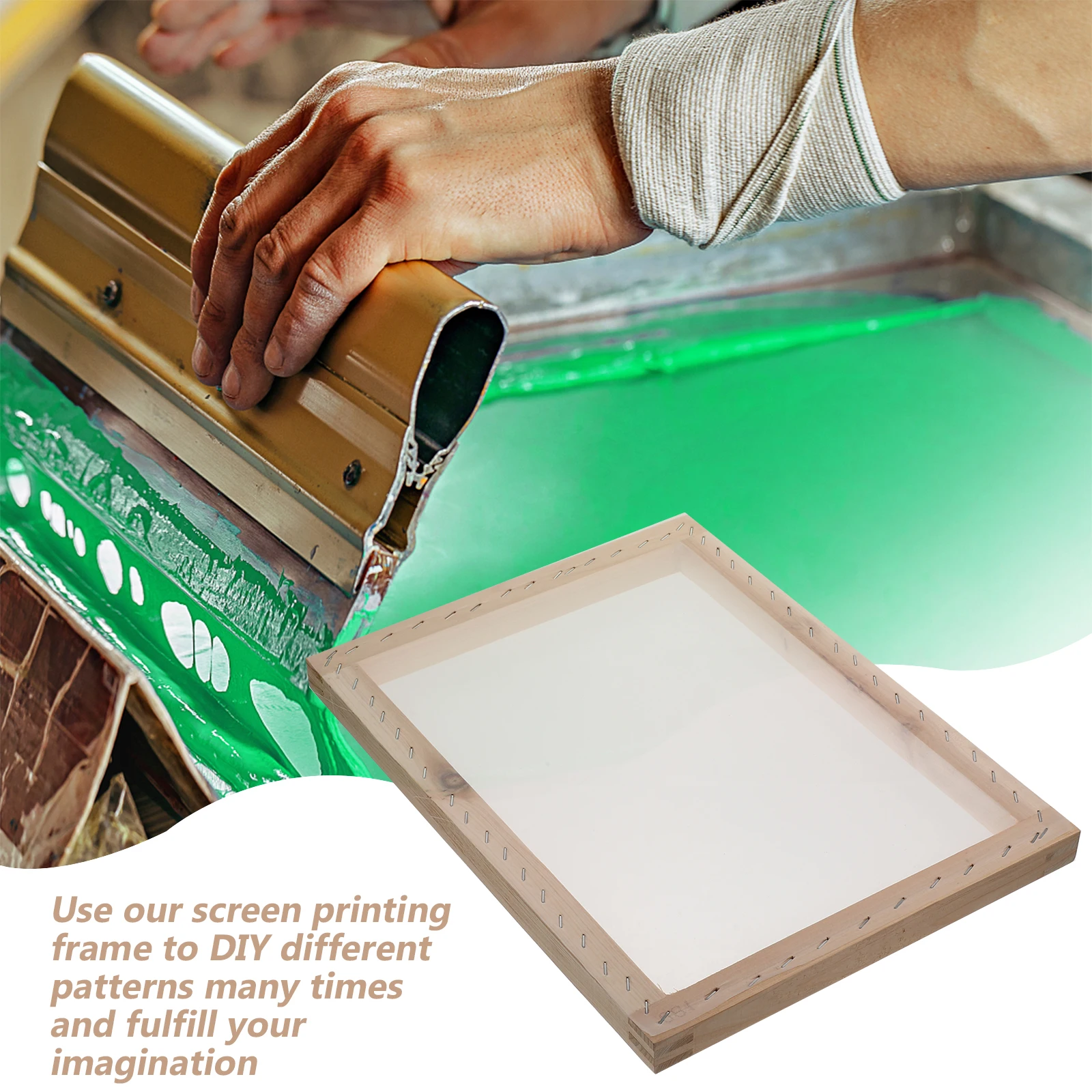 

Screen Printing Stencil Practical Frame Painting Supplies Starter Kit Wood Silk for Cookie Photo