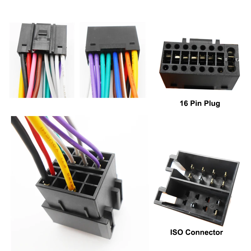 Kit Cavi ISO Per Autoradio Kenwood 16 Pin – Connettori Universali Per Dopo Vendita