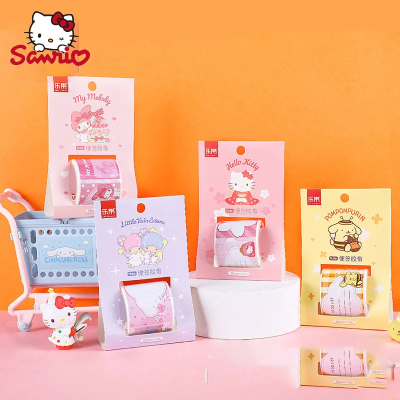 

Sanrio 10pcs Sticky Notes Stationery Kawaii Hello Kitty Tape Fun Box Can Write Handbook Stickers Wholesale School Supplies