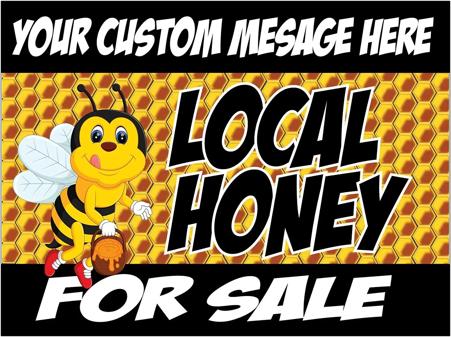 Honey For Sale Tin Sign Art Wall Decoration,Vintage Aluminum Retro Metal Sign,Honey for Sale, Bees Decoration And Sales Signs
