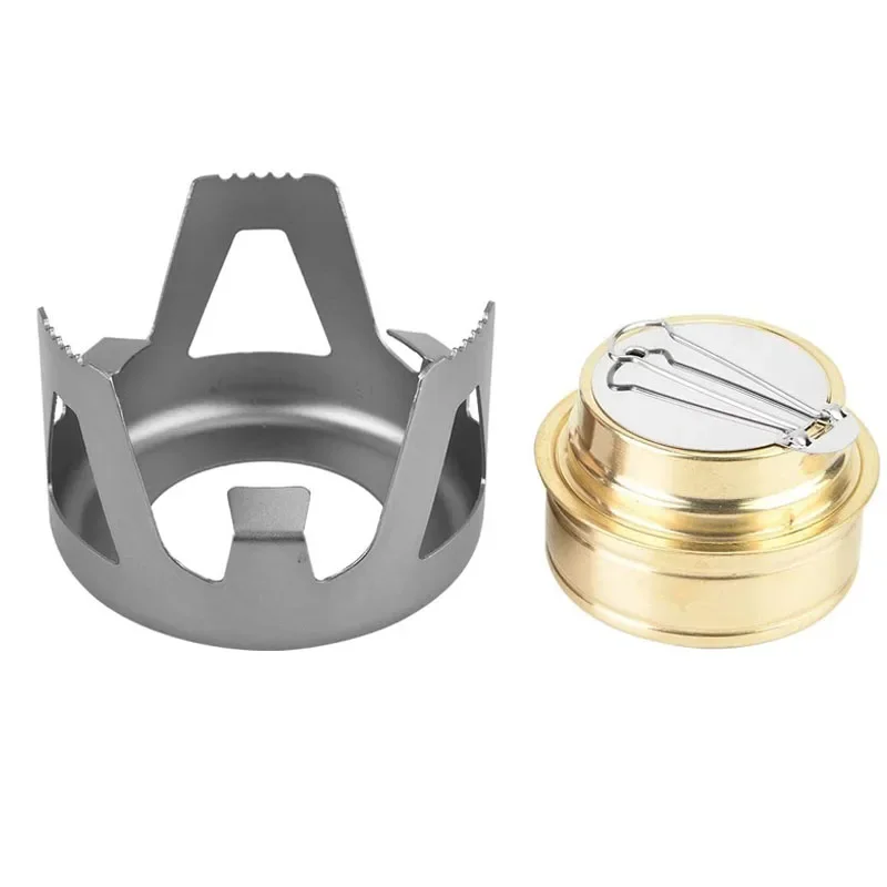 Portable Mini Alcohol Stove Burner Outdoor Ultralight Brass Camping Cooking Tourist