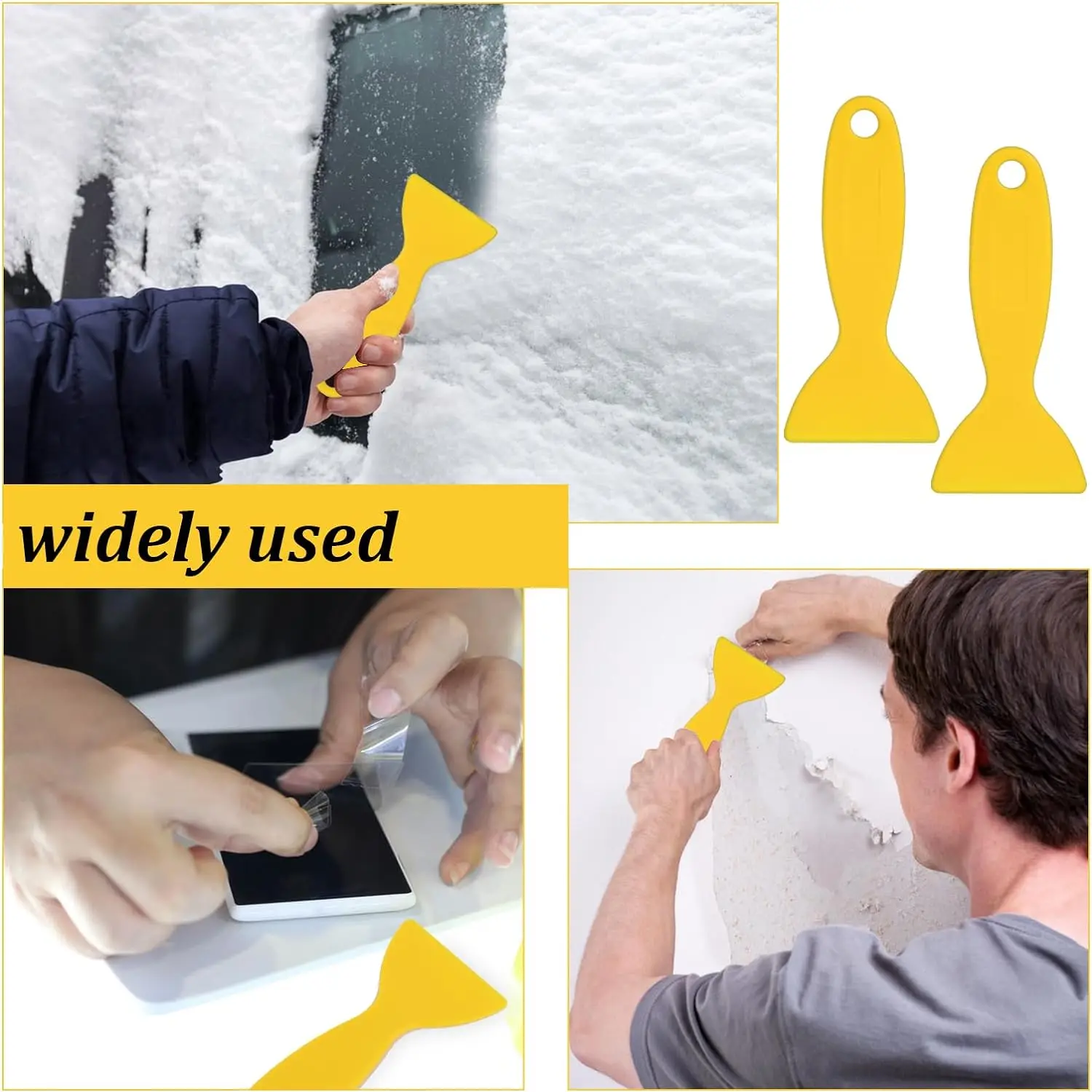 200PCS Plastic Scraper Paint Resin Scraper Tool Bubble Remover Sticker Installation Tool Gluing and Repairing Wallpaper Tool