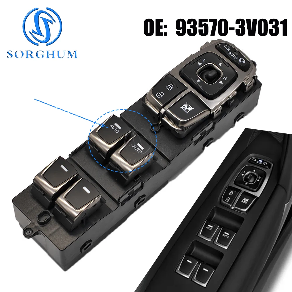 

SORGHUM 2AUTO Power Window Regulator Control Button For Hyundai Azera Grandeur 11-15 Master Window Switch 93570-3V031 935703V031