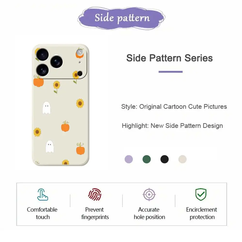 Custodia per telefono zucca fantasma per iPhone 17 Pro Max 17 Air 16 15 14 Plus 13 12 11 Pro Max XS Max XR 7 8 Plus 16E Cover morbida in silicone