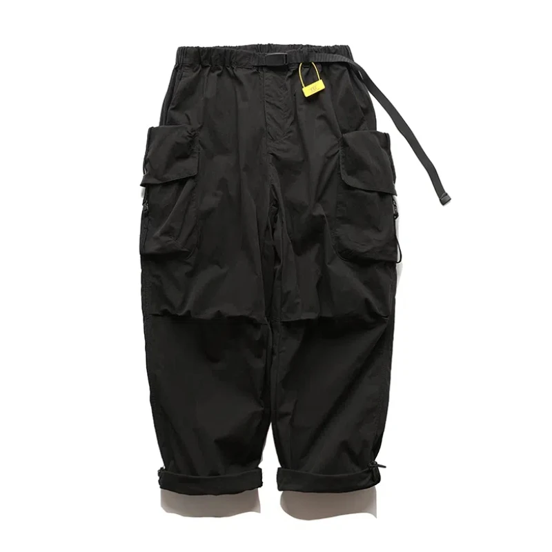 ملابس جبلية خارجية وظيفية للرياح للرجال متعددة الجيوب واسعة الساق سراويل غير رسمية فضفاضة