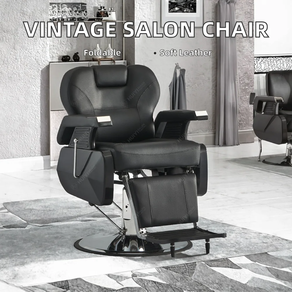 Wholesale CONRIS Modern Styling Barber Hair Salon Chair Comfortable Reclining Hydraulic Foldable Synthetic Leather Barber Shop