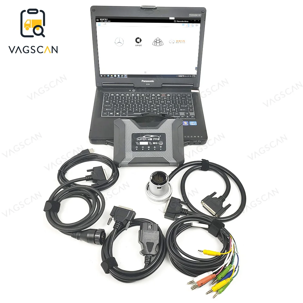 2025 New version for Super MB M6 + PRO DoIP VCI multiplexer VCI CAN All System Full Function Coding +CF53 laptop Diagnostic Tool