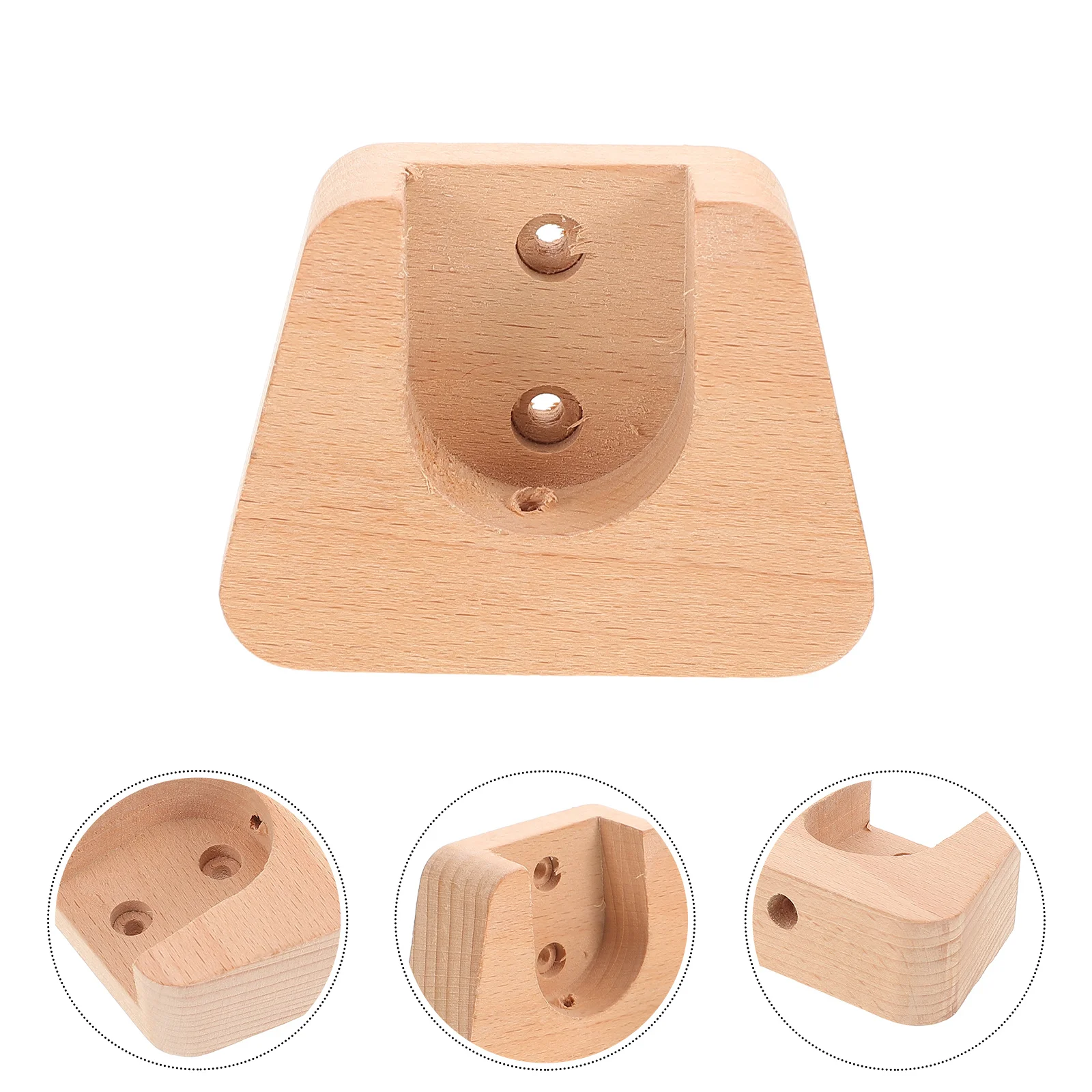 

2Pcs Wooden Curtain Rod Brackets Wall Mount Heavy Duty Support for Bay Window Closet Rods Indoor Decor Curtain Rod Holder