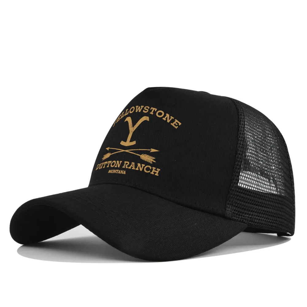 Summer Yellowstone Dutton Ranch Hat Cross Ponytail Baseball Cap Distressed Outdoor Embroidery Sunscreen Hat Solid Color Cap