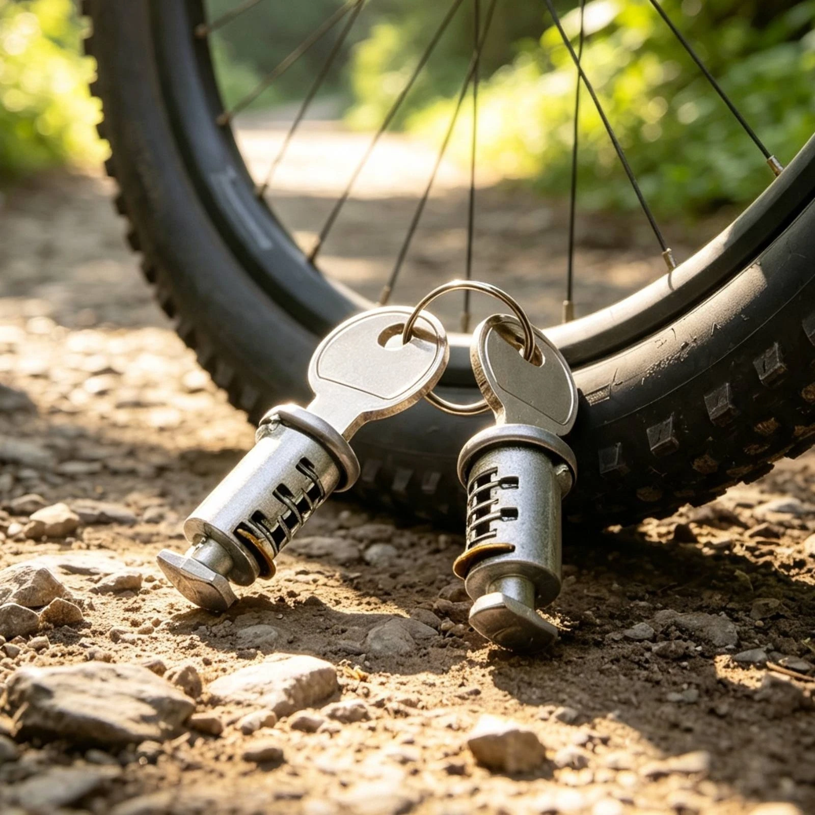 2 Pieces Replacement Lock Cylinder Keyed Alike Lock Core with Keys Core Cylinder Spring-Loaded for Cyclists, Roof Rack