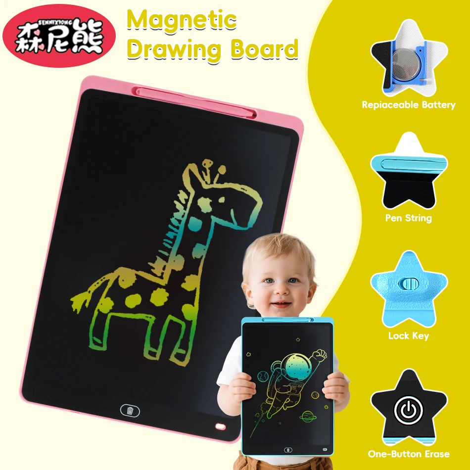 SENNIXIONG-tablero de dibujo LCD para bebé, herramientas de pintura para escritura artística, tableta, juguete educativo para niños, regalo de vacaciones, 8,5/10/12/16 pulgadas