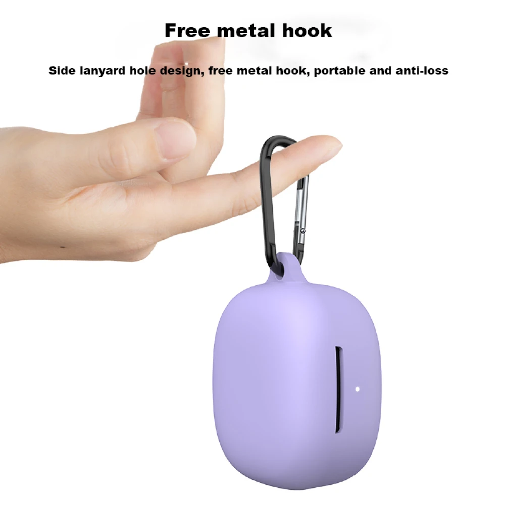 

for Redmi buds6 play Silicone Soft Case Cover with Carabiner Clip for Redmi buds6 play Shockproof Shell Protective Accessories