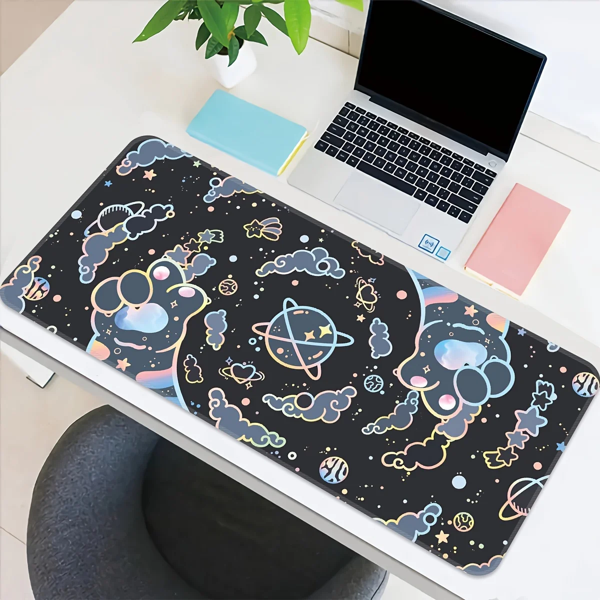 

Коврик для мыши Starry Sky Cat Paw Kawaii, настольный коврик с прошитыми краями, резиновый противоскользящий, прочные аксессуары для ПК, игровые коврики, коврик maus