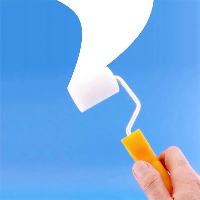 DT19-24Pcs Mini Foam Paint Roller Painting Decorating Kit 2 Inch Small Paint Roller Tray Set For Wall Painting Repair Brush