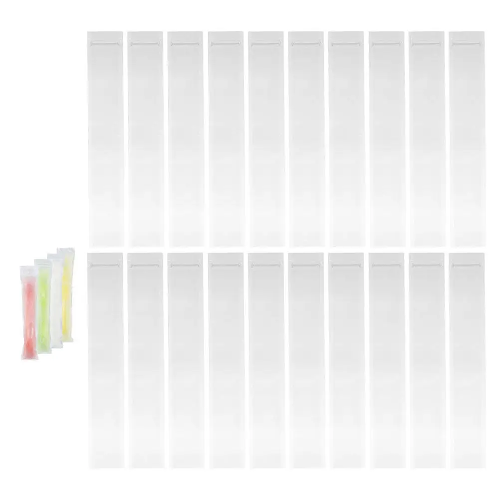 50Pcs Ice Candy Bags Pe Clear Ice Sucker Making Mold Pouches Safe No Odor Reusable for DIY Party Summer Snack Storage