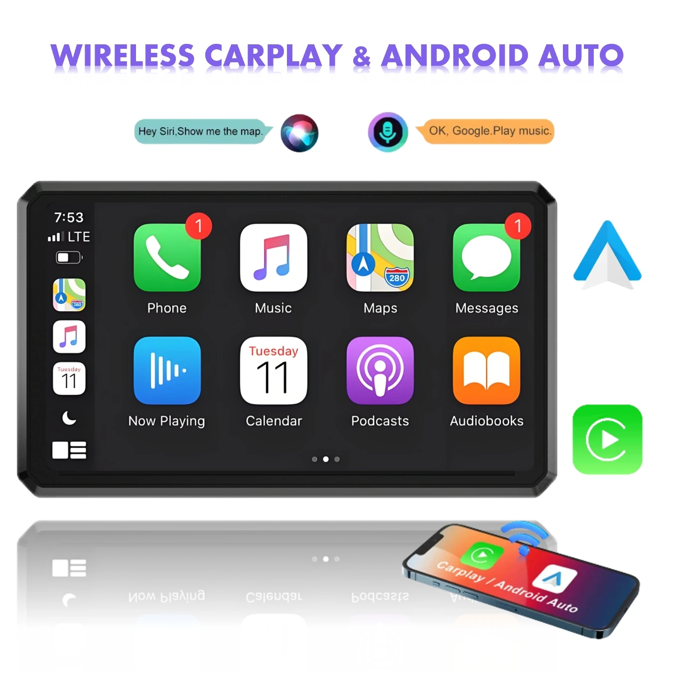 Zmecar New Series Portable Motorcycle Smart Screen IPS Touch Bluetooth GPS Navigation Recorder Motorcycle CarPlay