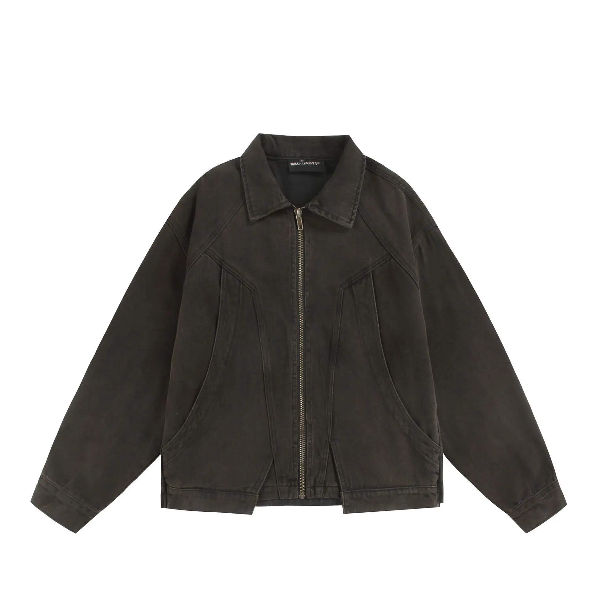 

Autumn and Winter Retro Suede Simple Workwear Lapel Jacket Brand Sports Loose Solid Color Casual Jacket