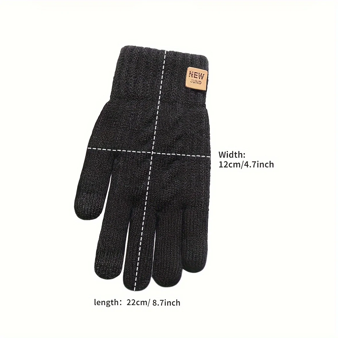 Fleece Lined Fashion Warm Winter Touch Screen Double-layer Plus Velvet Thickened Outdoor Cycling Cold-proof Solid Color Gloves