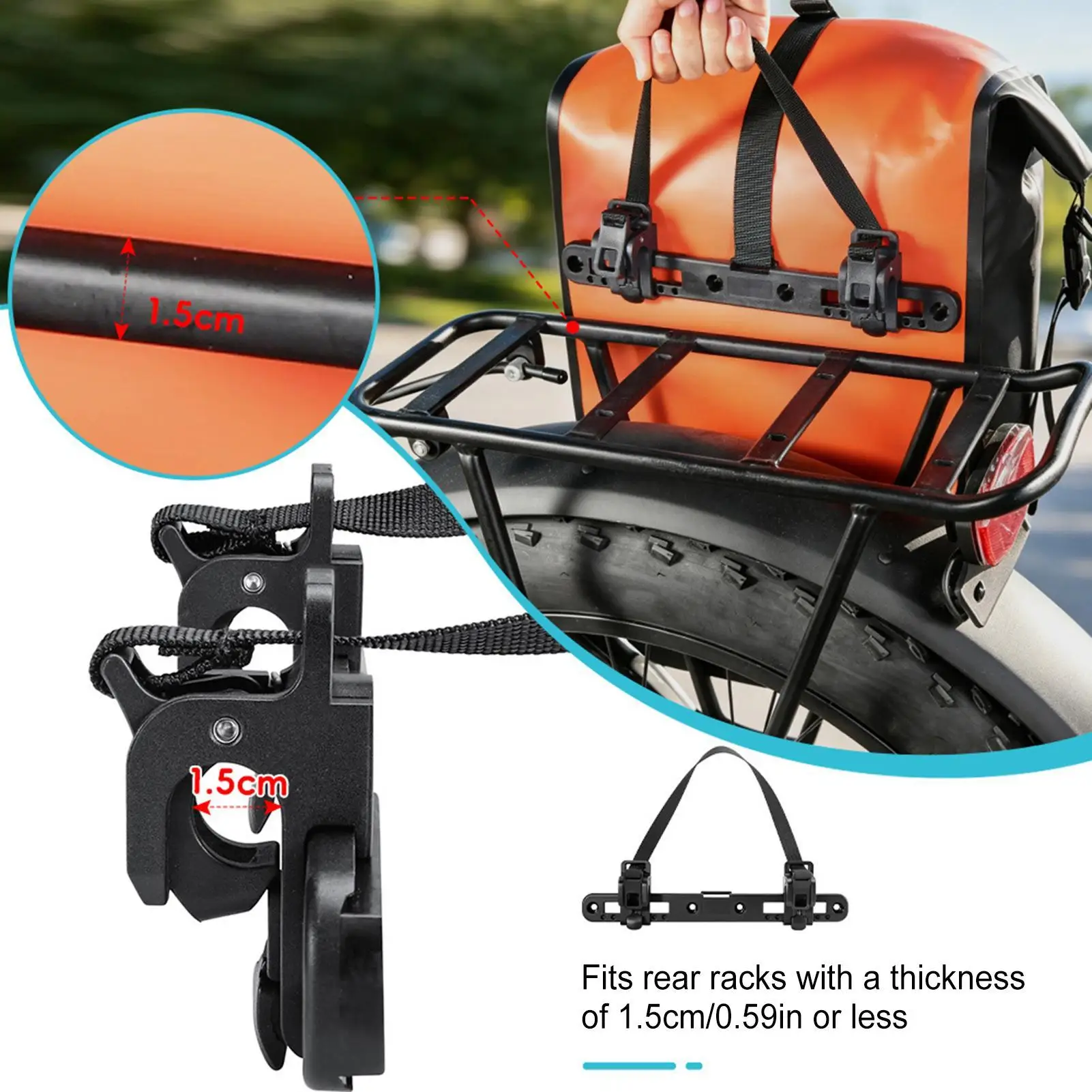 Bike Bag Buckle Conversion Bracket Lightweight Adjustable Cycling Accessory Bike Pannier Buckle System For Road Cycling