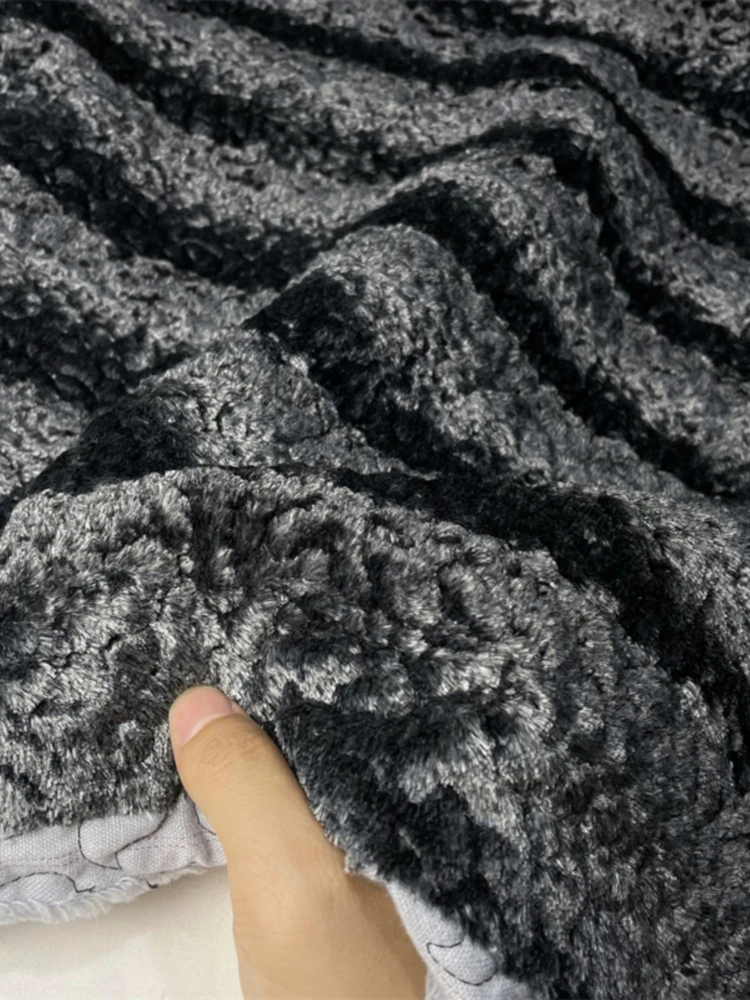 Black Velvet Fabric Thickened Cotton Lining Designer Warm Clothing Diy Sew Material Per Meters Cloth Sewing By The Yard